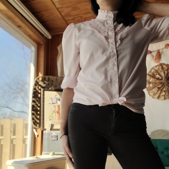 Tops | Vintage Cottagecore Mock Neck 